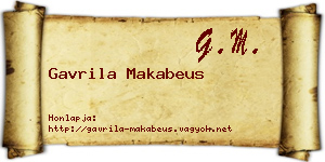 Gavrila Makabeus névjegykártya